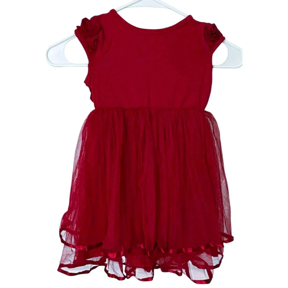 Popatu Girls Size 4 Red Roses Sleeveless Party Valentine Valentine's Roses Dress